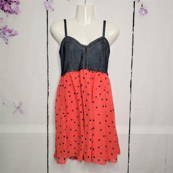 Live To Be Spoiled Polka Dot Spaghetti Strap Dress L - Picture 8 of 8